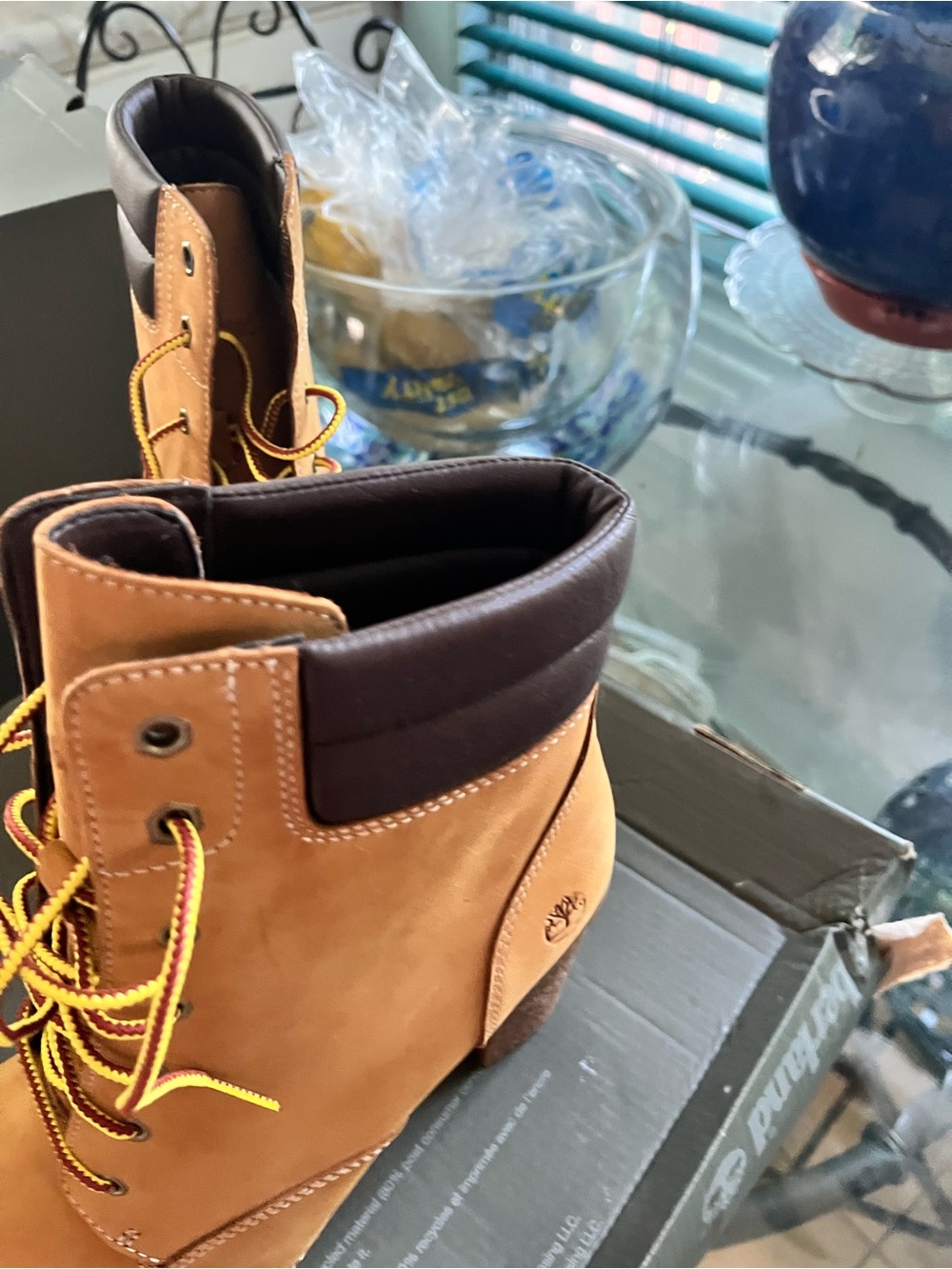 Timberland Wheat and Dark Brown Padded-Collar Lace-Up Boots